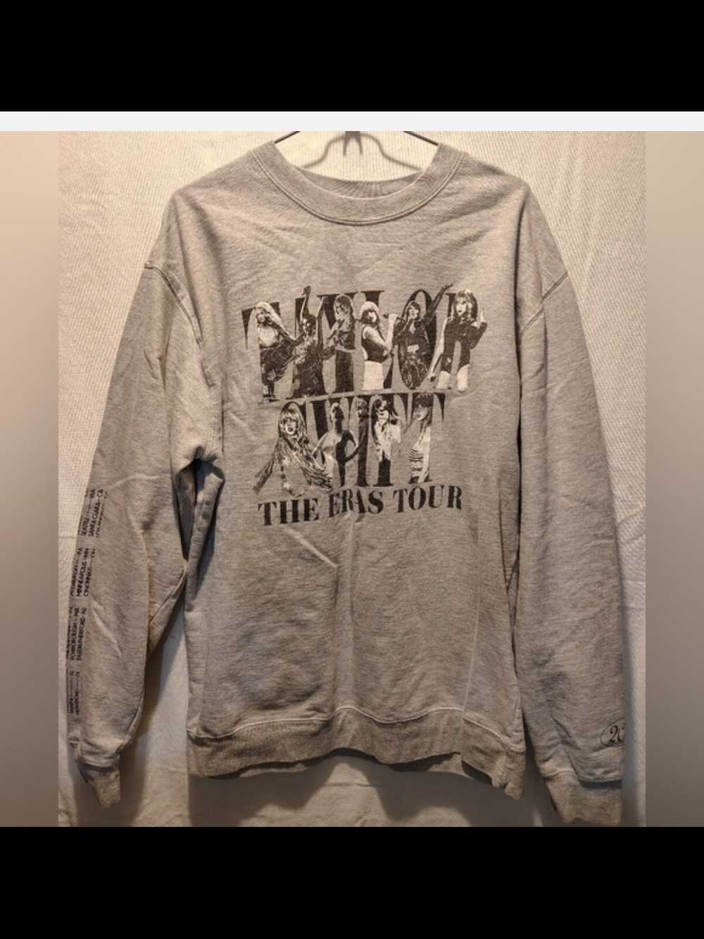 Taylor Swift THE ERAS TOUR 2023 Gray Sweatshirt Size XL